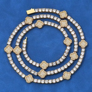Luxury GRA Certified VVS1 Moissanite Tennis Chain 925 Sterling Silver Iced Out Hip Hop Necklace Pass Diamond <b>Tester</b> for Men Wome - Product Image 4