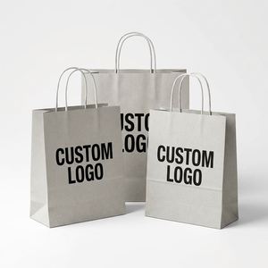 Bolsa de Papel Kraft Ecológica con Logotipo Impreso Personalizado, con Asa Retorcida, Bolsas de Embalaje para Compras, Precio de Fábrica - Product Image 2