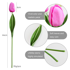 Suministro de Fábrica: Tulipanes Artificiales de Tacto Real al por Mayor, Tallos para Centros de Mesa de Boda, Hotel, Decoración Floral para Fiestas y Hogar - Product Image 2