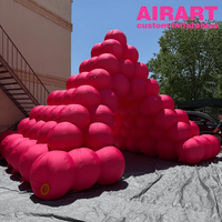 Installation de tour de ballons gonflables d'extérieur, décoration de ballons réutilisable pour exposition musicale et artistique