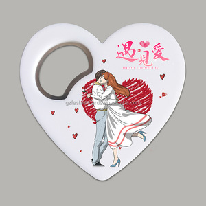 Biểu Tượng Tùy Chỉnh Món Quà Cưới Hình Trái Tim Nam Châm Tủ Lạnh Chai Cụ Mở Với Tên - Product Image 6