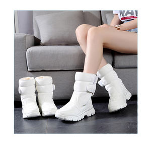 <span class=keywords><strong>Botas</strong></span> de nieve blancas para padres e hijos, niños y niñas, Material de PU de camuflaje Simple, tamaño 27-41, viaje de esquí acolchado, impermeable, antideslizante - Product Image 6