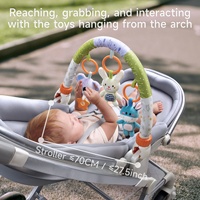 Jouets d'Éveil Tumama pour Poussette, Animaux en Peluche Douce, Ours Suspendu, Hochets en Arche, Jouet de Voyage pour Bébé Nouveau-né, Clips pour Landau, Siège Auto et Poussette