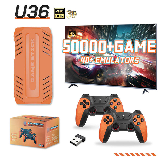 New U36 2.4G Wireless Controller Retro Game Console Dual-Controller High Definition TV Home Gaming Stick