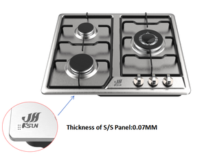 Estufa de Gas de 3 Quemadores Integrada Ksun de Alta Eficiencia, Ahorro de Energía, Duradera, de Acero Inoxidable, Impermeable, para Uso Doméstico y en Hoteles - Product Image 4