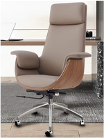 Chaise de bureau de direction ergonomique en cuir de luxe à dossier haut avec pivotement à 360°, réglage en hauteur et inclinaison, garantie 5 ans