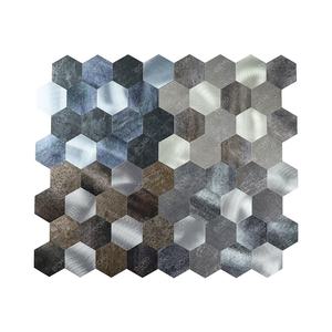 Pas de <span class=keywords><strong>mortier</strong></span> pas de désordre facile à installer peler et <span class=keywords><strong>coller</strong></span> des carreaux de mosaïque en aluminium hexagonaux - Product Image 5