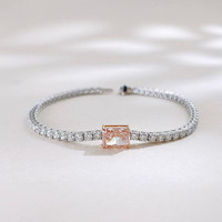 Bracelet en or jaune 18 carats avec diamants de laboratoire taille émeraude et motif étoile géométrique, bijoux fantaisie délicats pour femme, vente en gros