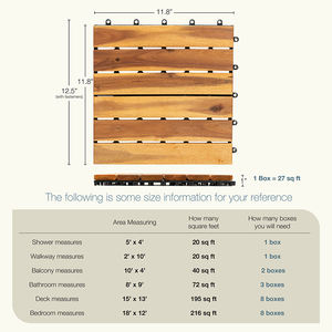 Ücretsiz kargo abd akasya ahşap birbirine dış zemin fayans açık zemin kaplaması veranda 12x12 için" - Product Image 4