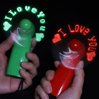 Mini Ventilador LED con Mensajes Personalizables, Pantalla de Texto Desplazable, Portátil, Funciona con Batería, para Bodas y Festivales