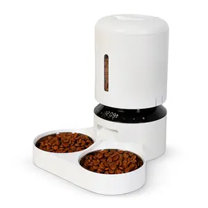 Bol d'alimentation automatique pour chiens et chats, 1/2 pièces, minuterie de 5l, mangeoire pour chatons et chiots, alimentation silencieuse