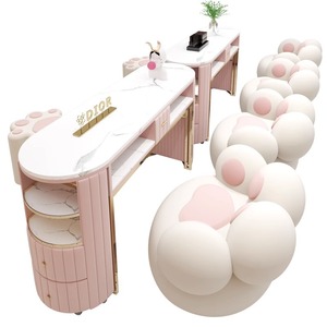 مجموعة فاخرة عصرية ، مفردة ومزدوجة ، مع كرسي القط باو وردي - Product Image 2
