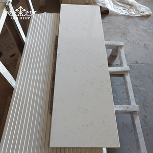 Goldtop Stone Customized New Design 4044 Bianco Carrara Engineered Quartz Table Tops with Iron <b>Bracket</b> for Home and Office Use - Product Image 5