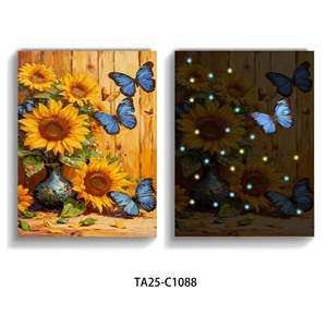 Cuadro de Lienzo con Diseño de Girasoles Coloridos, Arte Abstracto, Impresión en Lienzo Iluminado, Póster de Girasoles para Pared de Sala de Estar - Product Image 3