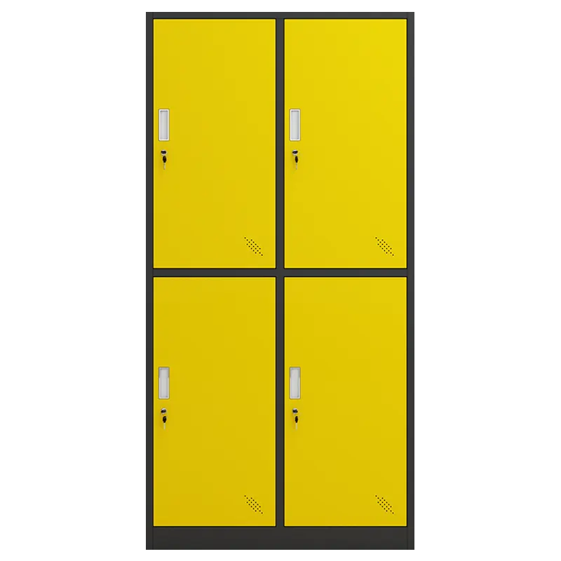 Morgie ตู้เหล็ก4ประตู Casier โลหะ,ตู้เหล็กตู้เก็บของโลหะสำหรับหอพักในโรงเรียน