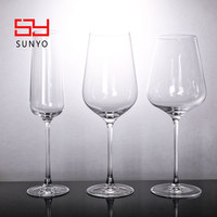 Copas de Vino de Cristal Transparente, Copas para Vino Blanco, Juego de Copas para Vino Tinto