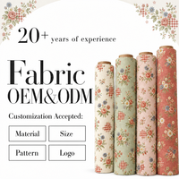 Tissu en lin et coton imprimé sur mesure, motif floral abstrait 180 g/m², pour chemises, robes et décoration intérieure – Vente en gros