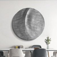 Art mural en bois sculpté sur mesure, moderne, rond, décoratif, luxueux, peinture murale en bois à suspendre