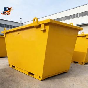 פח אשפה מפלדה קלה Q235 או Q345 בנפח מטר מעוקב אחד, פח מתכת להרמה עם ידיות הרמה ומעבר למלגזה - Product Image 2