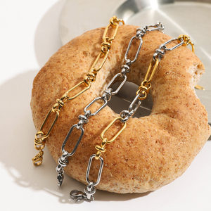 <span class=keywords><strong>Bracciale</strong></span> Classico da Donna JD in Acciaio Inossidabile Placcato Oro 18K, Catena Larga Bicolore con Chiusura a Croce, Resistente all'Acqua e all'Ossidazione - Product Image 6