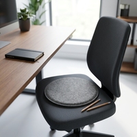 Coussin de chaise en feutre polyester avec logo imprimé personnalisé, soutien ergonomique pour chaise de bureau ou de maison, lavable, antidérapant