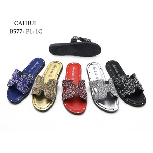 chanclas <span class=keywords><strong>doradas</strong></span> para playa ZAPATOS BARATOS Ins agradable <span class=keywords><strong>sandalias</strong></span> de las mujeres de Bangladesh caliente Sexy zapatilla - Product Image 3
