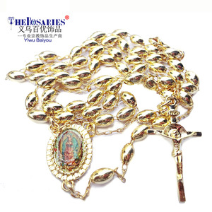 <span class=keywords><strong>Oro</strong></span> rame <span class=keywords><strong>Rosario</strong></span> Croce <span class=keywords><strong>Collana</strong></span> di Perle Crocifisso Cattolicesimo Religioso Collane Regalo - Product Image 1