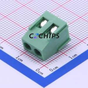 DB128L-5.08-2P-GN-S Screw Terminal Block Through hole Component (THT),P=5.08mm Connector 1x2P 5.08mm Green Through Hole - Product Image 2