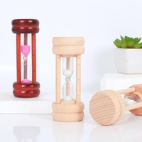 Sablier en bois naturel 1/3/5 minutes, horloge décorative de bureau, ornement pour la maison, cadeau d'entreprise personnalisé