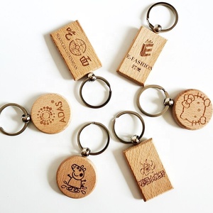 Customised All Type Wooden Keychain Printed Logo Wooden Stainless Steel Wooden Key Holder Carabiner Keychain