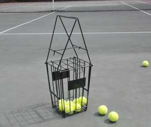 Tolva de carro de pelotas de tenis de acero portátil Equipo de almacenamiento y gestión de entrenamiento eficiente - Product Image 2