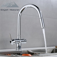 Robinet de cuisine professionnel Wayon en laiton massif avec douchette extractible et mitigeur à ressort, finition or de luxe