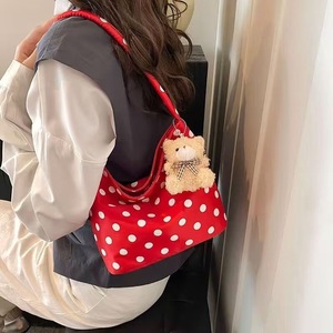 <span class=keywords><strong>Sac</strong></span> fourre-tout bandoulière à pois avec pendentif, <span class=keywords><strong>sac</strong></span> à bandoulière en toile tendance pour femme, sacoche simple et élégante - Product Image 3