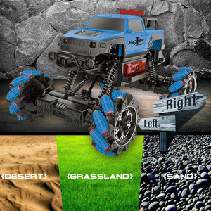 Voiture télécommandée RC 2,4 GHz 1:12, véhicule tout-terrain, jouet, voiture de cascade 4x4 avec programmation, pulvérisation, musique et LED pour enfants - Product Image 2