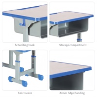 Meubles de campus modernes HDF Hauteur supérieure réglable Confortable Durable Table d'étude monoplace Formation à domicile Bureaux d'école de vente