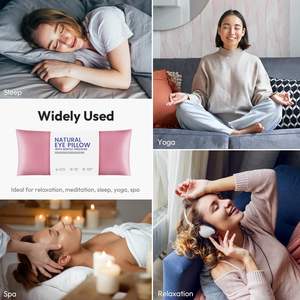 Masque oculaire personnalisé en soie biologique douce avec aromathérapie, graines de lavande, chauffant, pour le sommeil et le yoga - Product Image 5