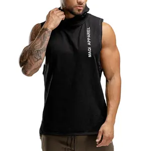 Groothandel Mannen Mouwloze Nasa Hoodie Oversized Gym Tank Top Mannen Terug Mesh Tank Top Custom Leeg Hoodies Logo