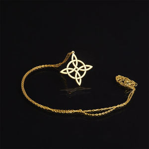 Bijoux En Acier Inoxydable. Nudo De Brujaangel-pendentif à géométrie sacrée, bijoux païen Wiccan, collier à nœud De sorcières - Product Image 1