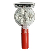 Feu de signalisation routière solaire 8 LED en PVC, robuste, pour autoroutes et chantiers - Matrice 8 LED, portée d'alerte 500 m