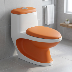 Producto de artículos sanitarios a todo Color, modelo Cally, inodoro de una pieza en blanco y negro, inodoro disponible en varios colores - Product Image 5