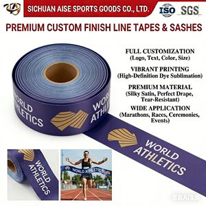 Nastro da segnalazione economico in poliestere satinato personalizzato con stampa, ad alta visibilità, per gare di corsa e competizioni sportive scolastiche - Product Image 3