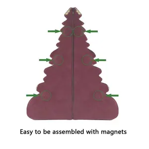 Kerstboom Tafeldecoratie Papier Handgemaakte Papieren Ornamenten Met Magneet Glitter Poeder Kerstdecoratie Benodigdheden