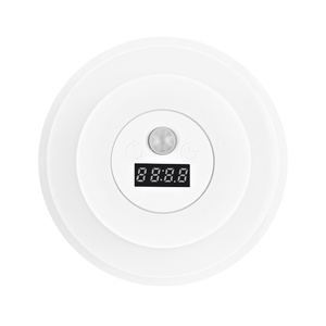 Lámpara de pared <span class=keywords><strong>LED</strong></span> inteligente para dormitorio, mesita de noche, reloj de Control remoto, <span class=keywords><strong>Sensor</strong></span> de cuerpo humano, foco de carga nocturna blanca cálida, batería - Product Image 6