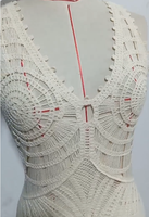 Robe longue transparente en crochet pour femme, col en V, sans manches, deux couleurs, pour soirée ou plage, tailles S-XL