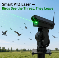Répulsif laser multi-motifs pour oiseaux, clôture laser à 3 faisceaux verts, support rotatif, contrôle périmétrique des oiseaux pour la ferme