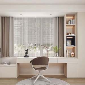 Custom-made Modern and Simple Wooden Bookcase with <b>Desk</b> Integration Eco-friendly <b>Space</b> <b>Saving</b> for Home Office Bedroom School - Product Image 1