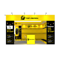 Stand d'exposition modulaire portable avec étagères rétroéclairées 6x6 pour salon professionnel