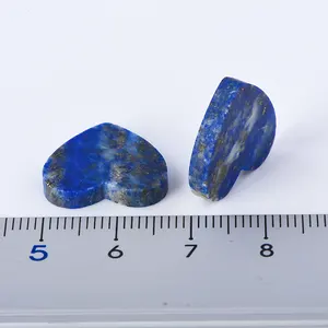 Pabrik langsung batu alam Lapis Lazuli hati biru hati longgar batu permata untuk membuat perhiasan