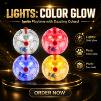 Balle de jeu interactive en plastique écologique rechargeable pour chats - Couleur unie, utilisation intérieure/extérieure