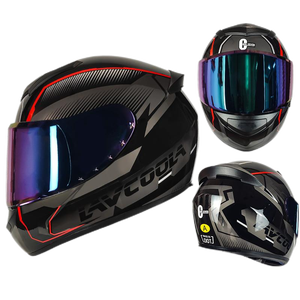 Nuevo casco <span class=keywords><strong>de</strong></span> motocicleta con certificación DOT <span class=keywords><strong>de</strong></span> seguridad, casco <span class=keywords><strong>de</strong></span> <span class=keywords><strong>moto</strong></span> <span class=keywords><strong>de</strong></span> cara completa con visera colorida HD doble, Casco <span class=keywords><strong>de</strong></span> Motocross - Product Image 2